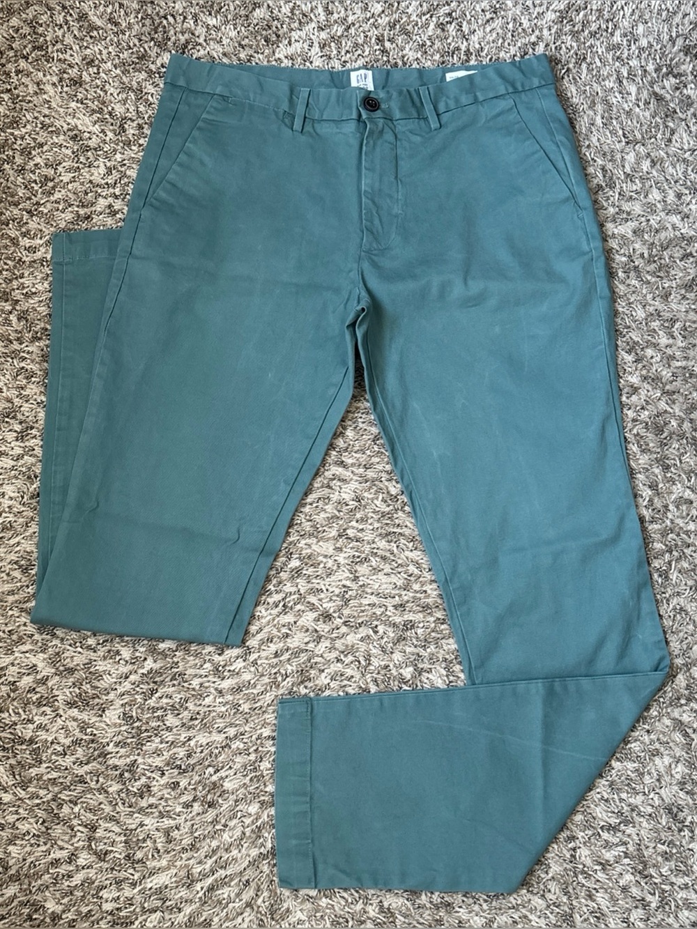 Gap For Good Mens Skinny Fit Chino Pants – Teal Blue-Green – Size 34x34